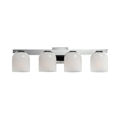 Scoop Bath Vanity Light in Polished Chrome (4-Light/Marble Glass).