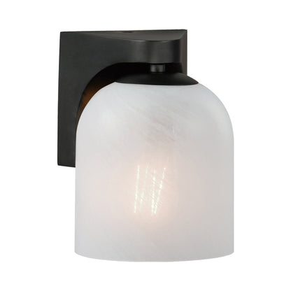 Scoop Bath Wall Light in Black/Marble Glass.