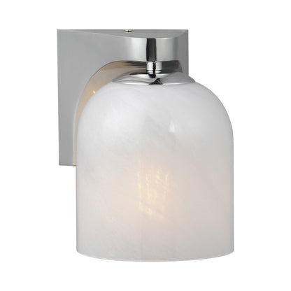 Scoop Bath Wall Light in Polished Chrome/Marble Glass.