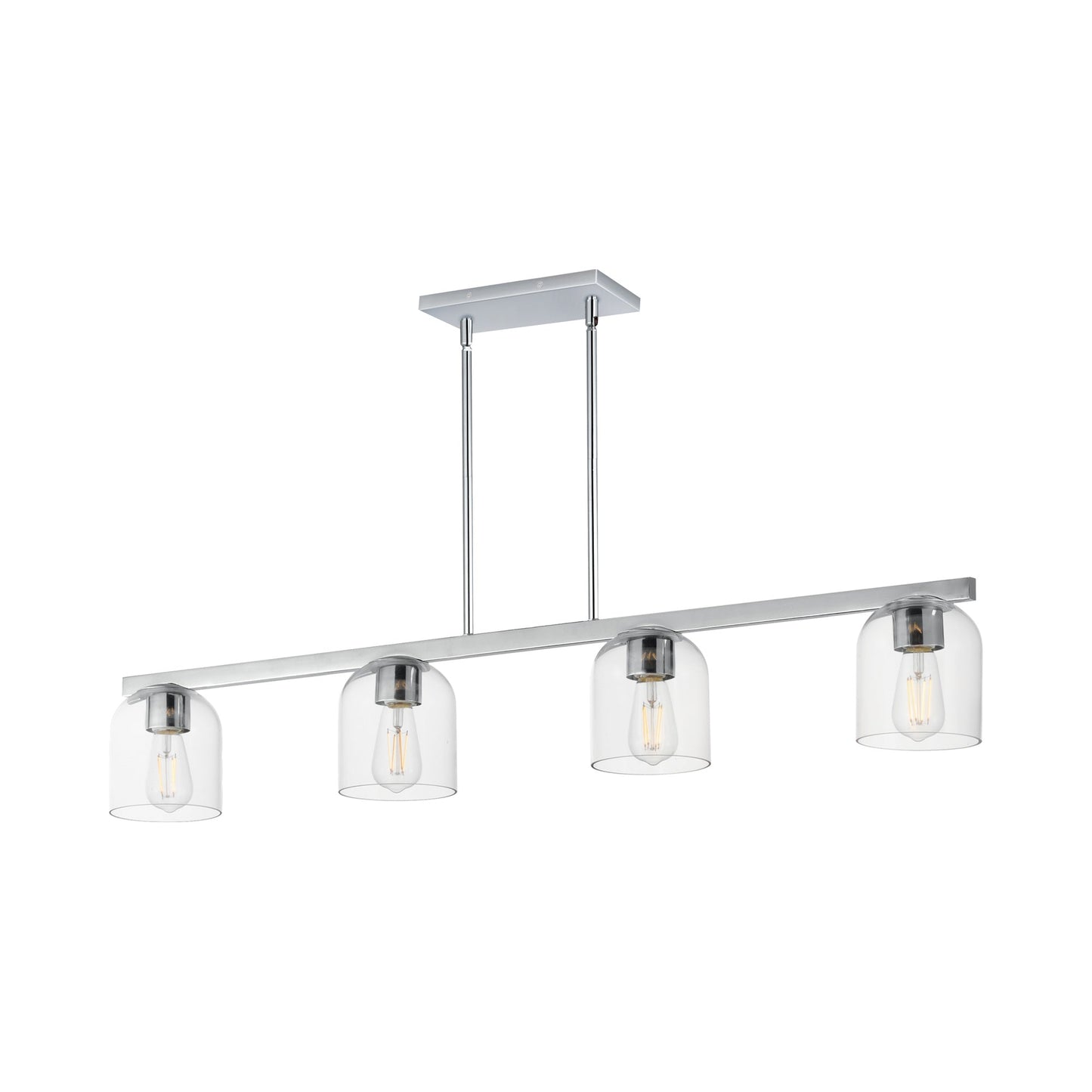 Scoop Linear Pendant Light in Polished Chrome (Clear Glass).