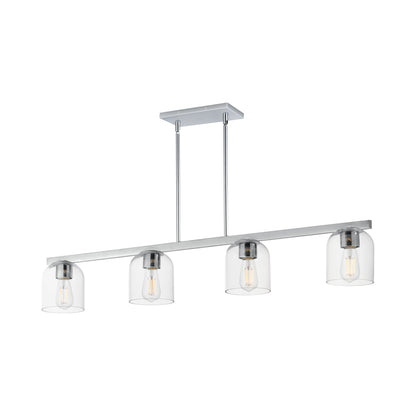 Scoop Linear Pendant Light in Polished Chrome (Clear Glass).
