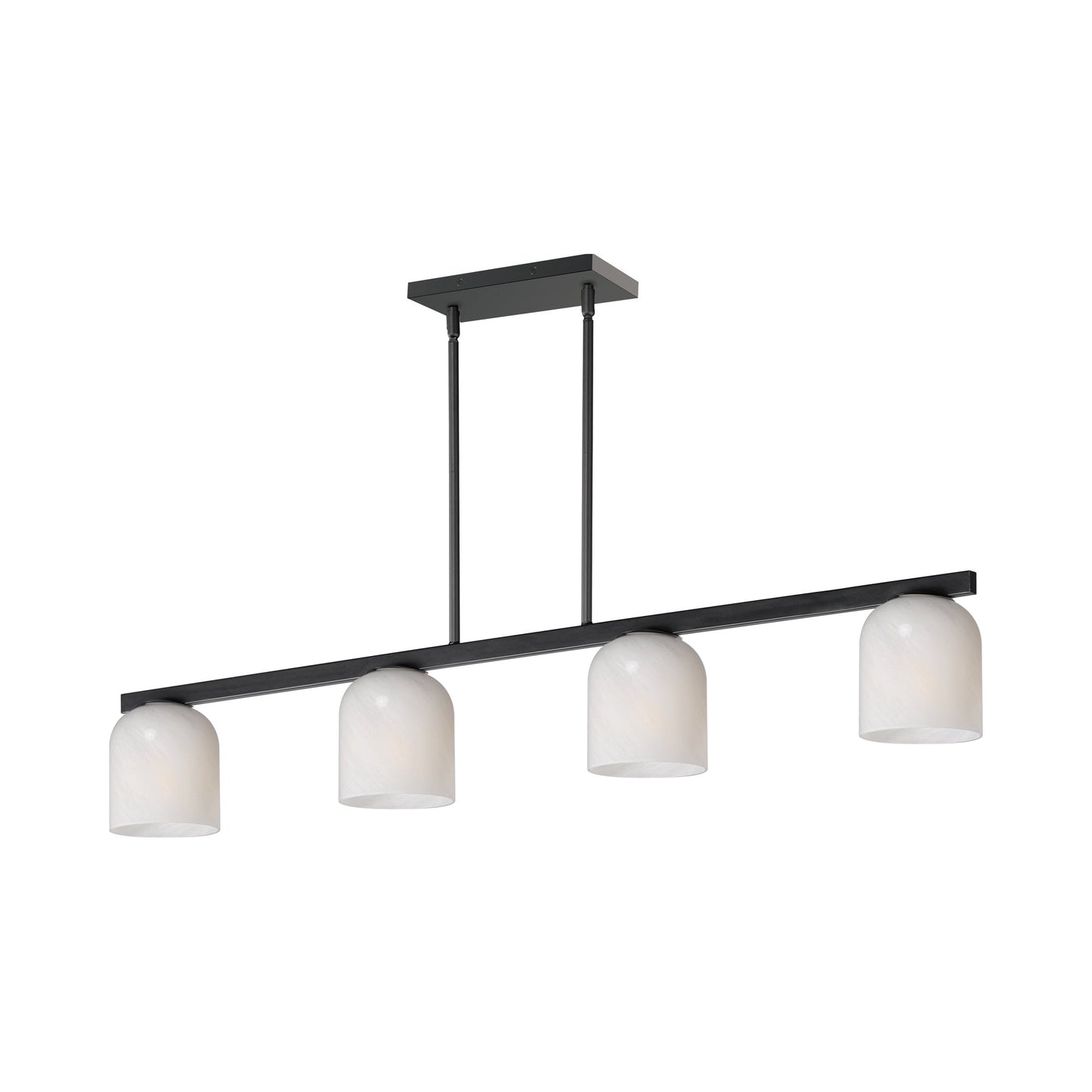 Scoop Linear Pendant Light in Black (Marble Glass).