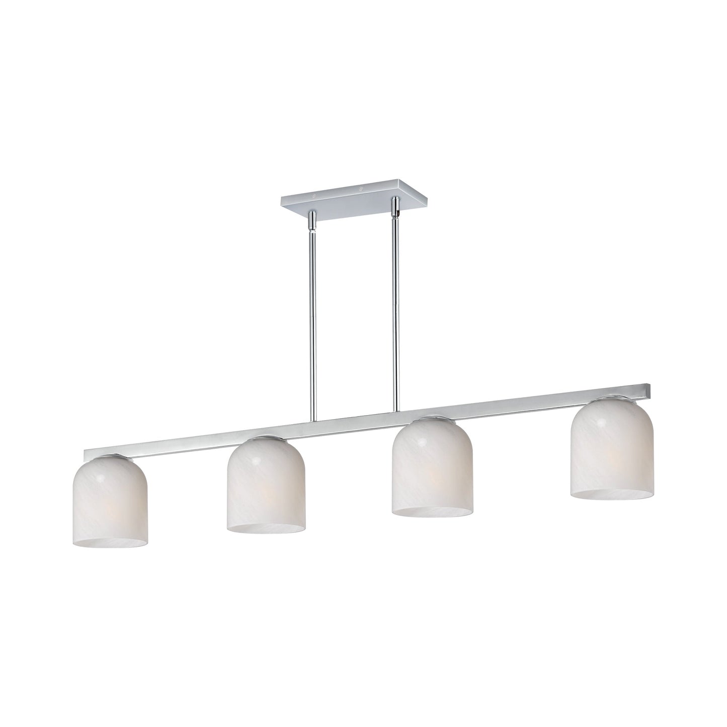 Scoop Linear Pendant Light in Polished Chrome (Marble Glass).