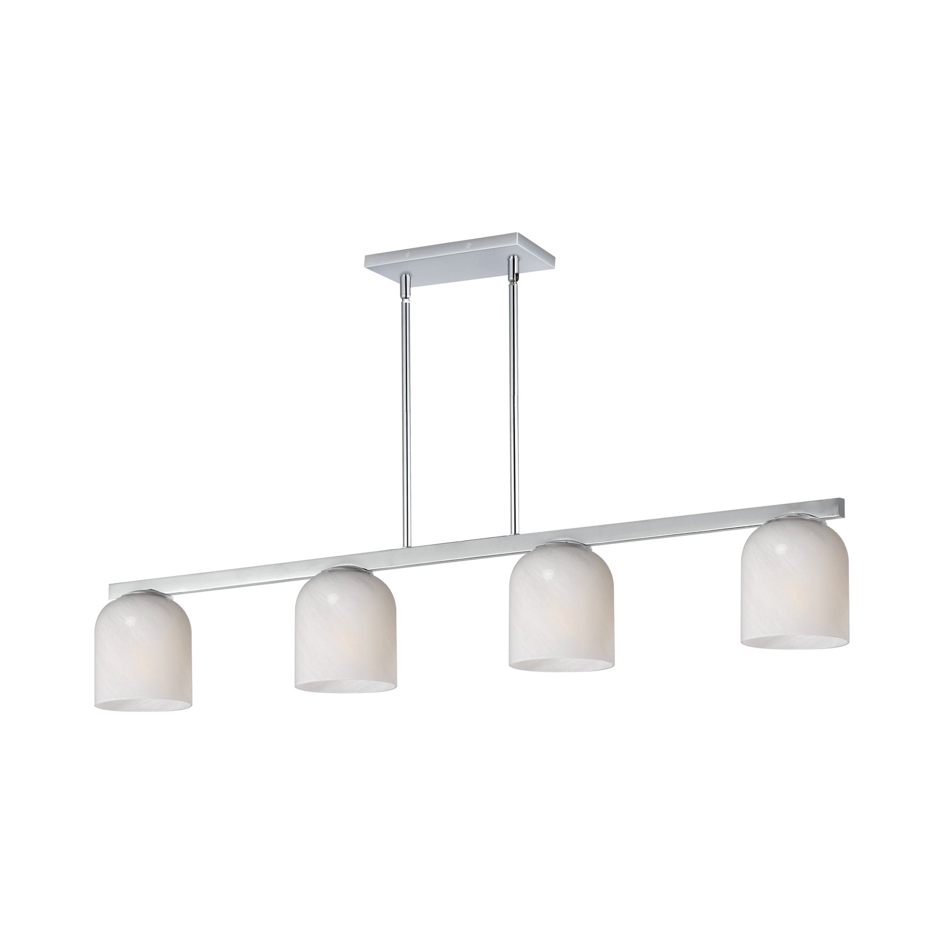 Scoop Linear Pendant Light in Polished Chrome (Marble Glass).