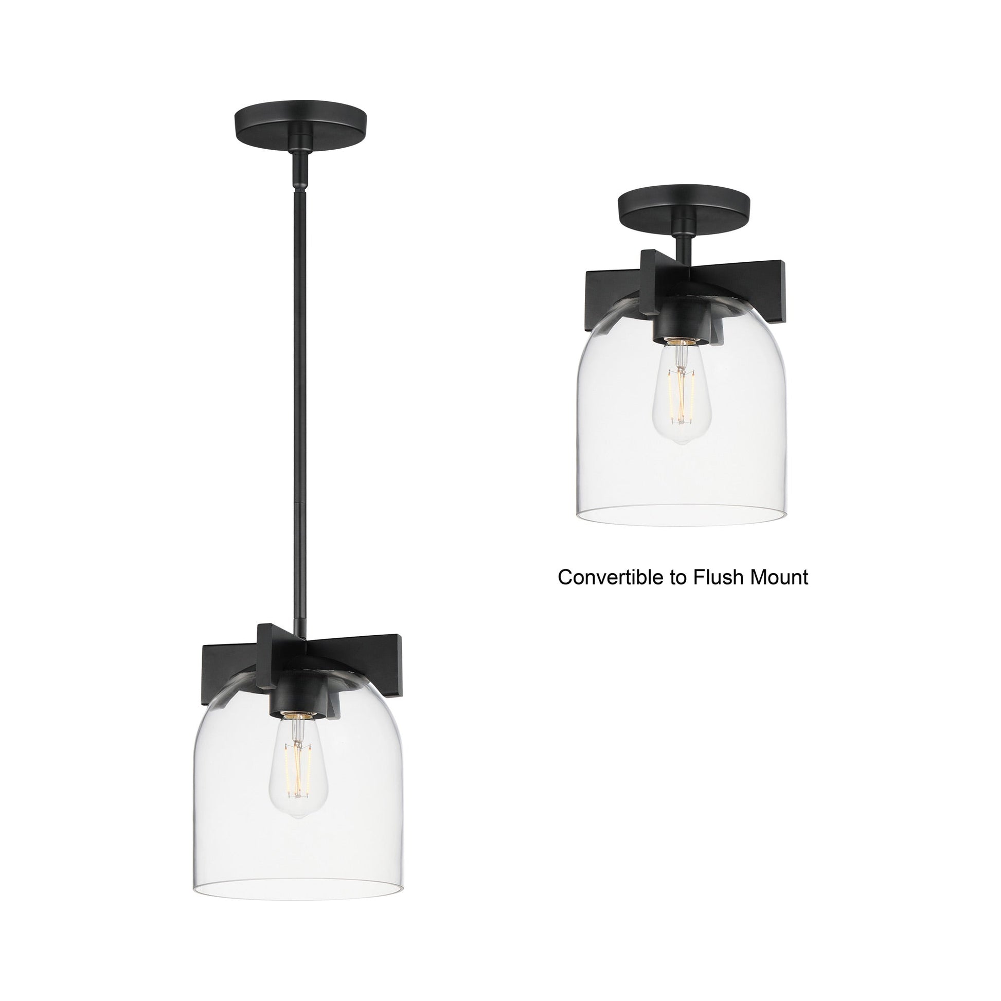 Scoop Semi-Flush Convertible Pendant Light in Detail.