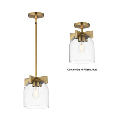 Scoop Semi-Flush Convertible Pendant Light in Detail.