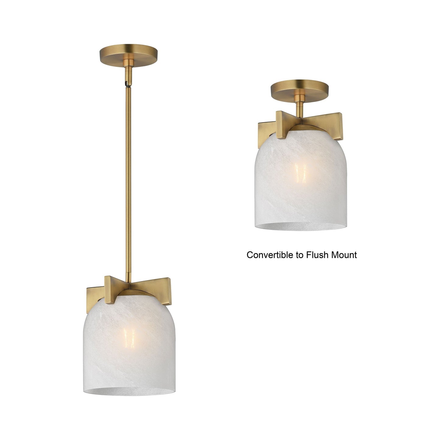 Scoop Semi-Flush Convertible Pendant Light in Detail.