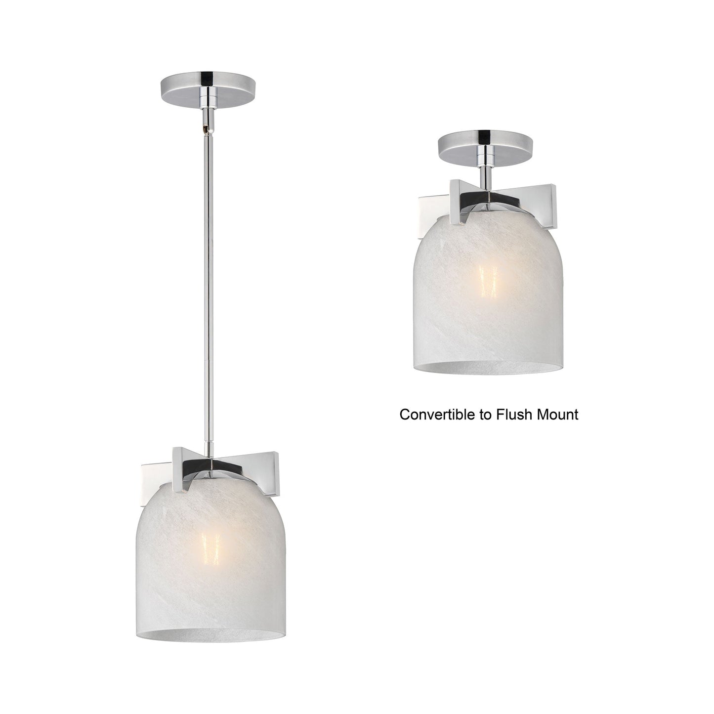 Scoop Semi-Flush Convertible Pendant Light in Detail.