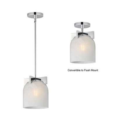 Scoop Semi-Flush Convertible Pendant Light in Detail.