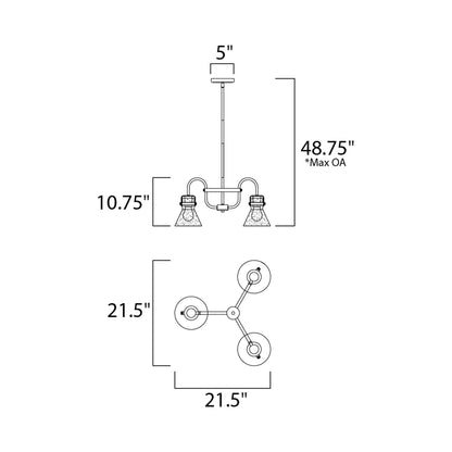 Seafarer Chandelier - line drawing.