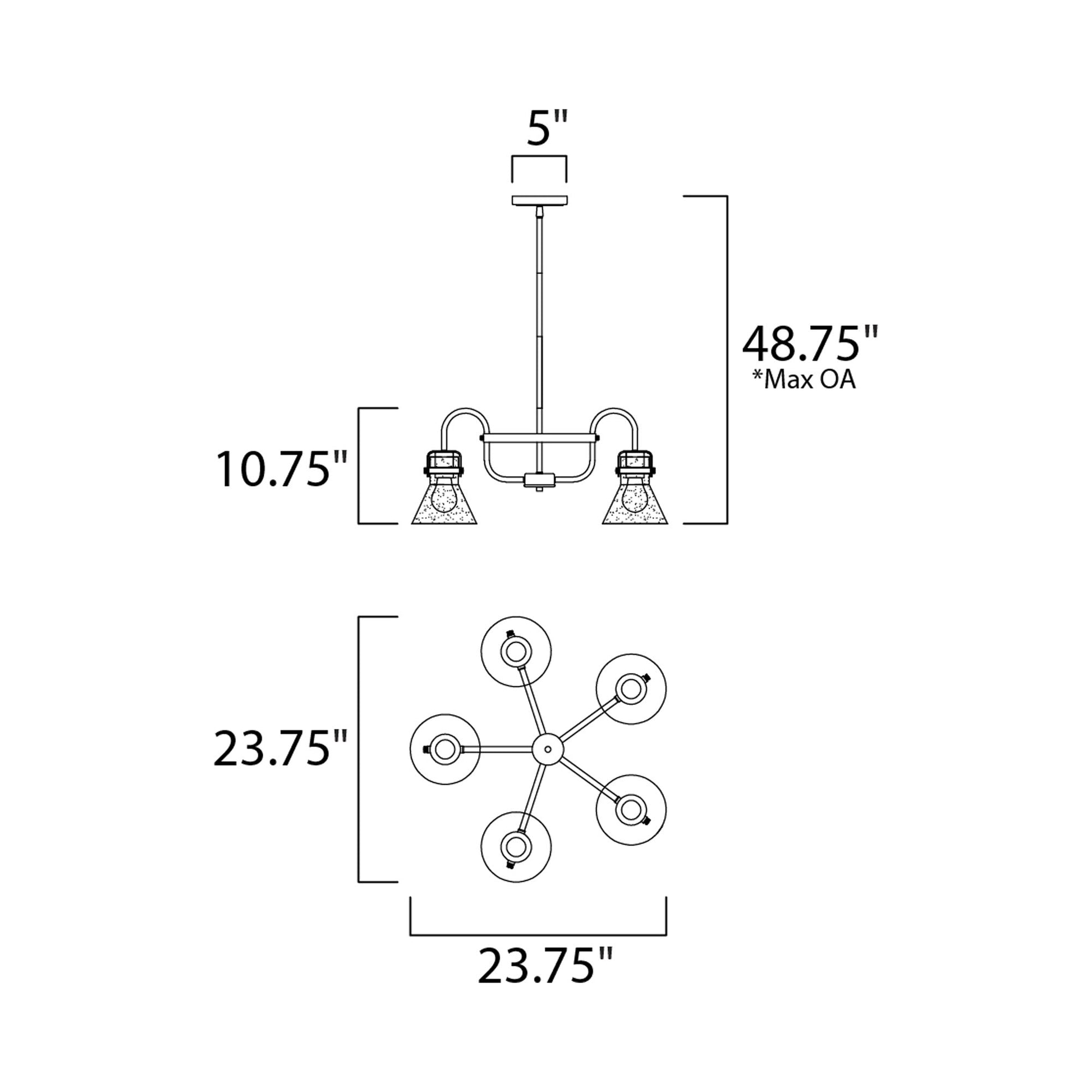 Seafarer Chandelier - line drawing.