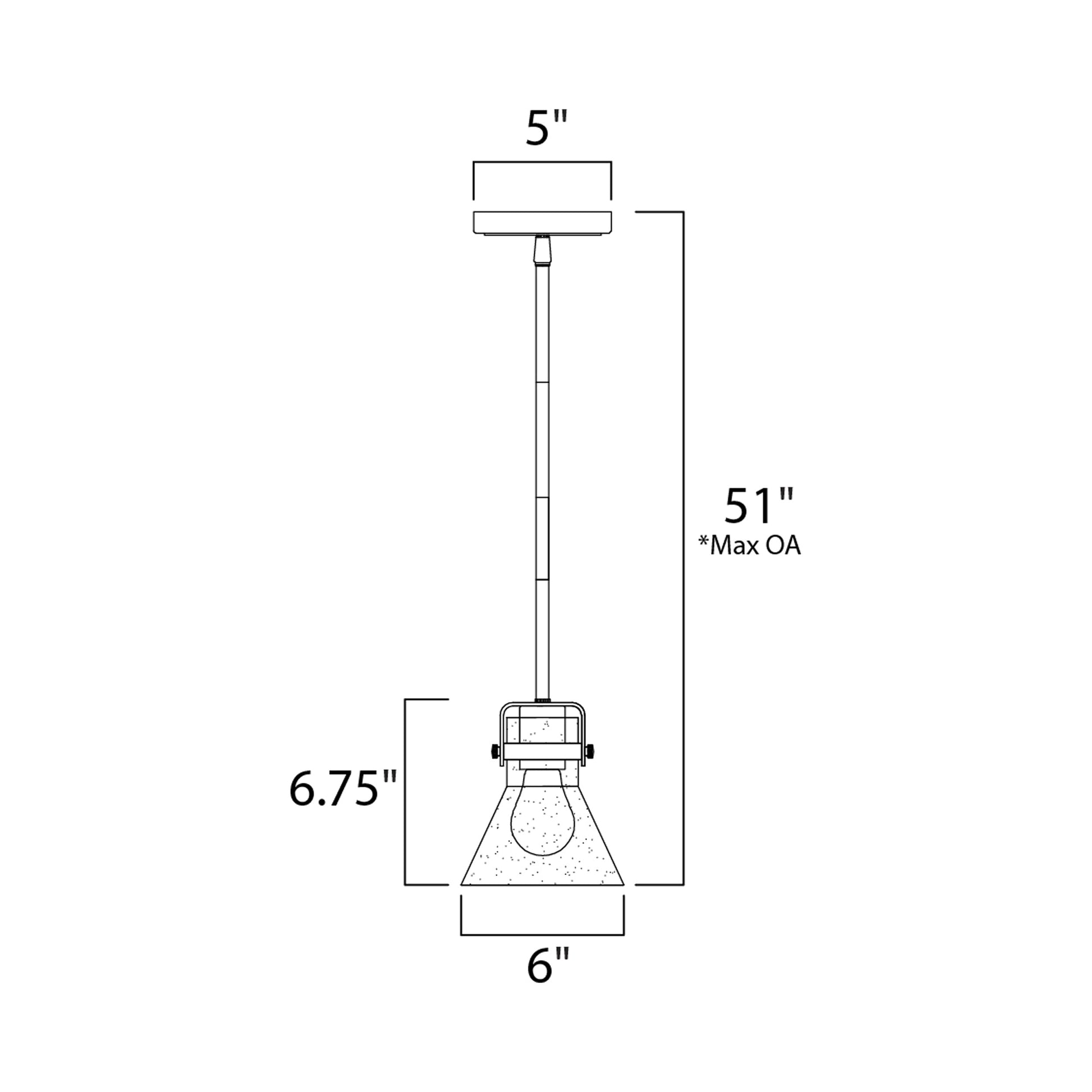 Seafarer Mini Pendant Light - line drawing.