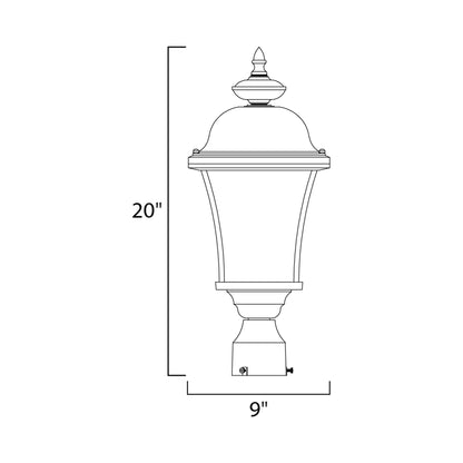 Senator Outdoor Post Light - line drawing.