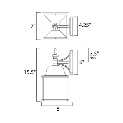 Senator Outdoor Wall Light - line drawing.