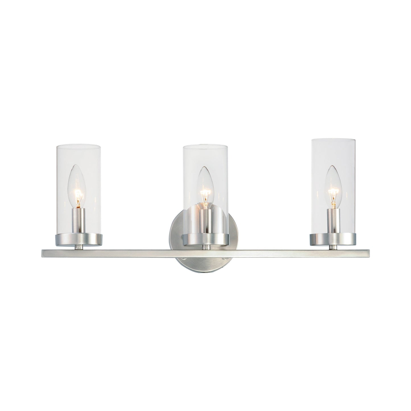 Sentinel Bath Vanity Light in Satin Nickel (3-Light).