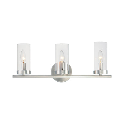 Sentinel Bath Vanity Light in Satin Nickel (3-Light).