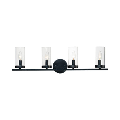 Sentinel Bath Vanity Light in Black (4-Light).