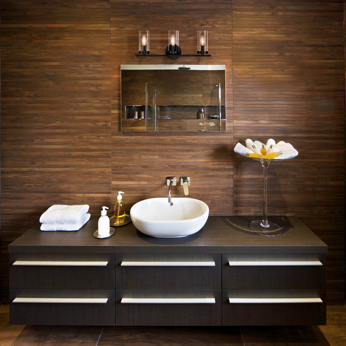 Sentinel Bath Vanity Light in bathroom.