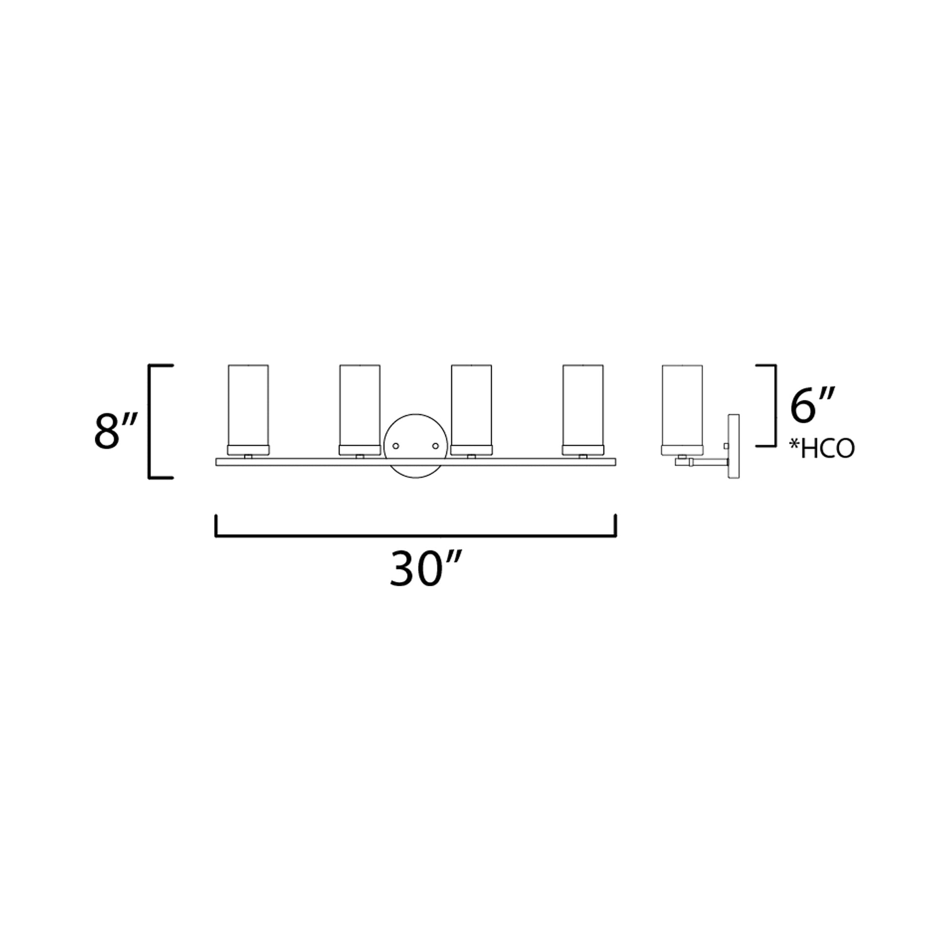 Sentinel Bath Vanity Light - line drawing.