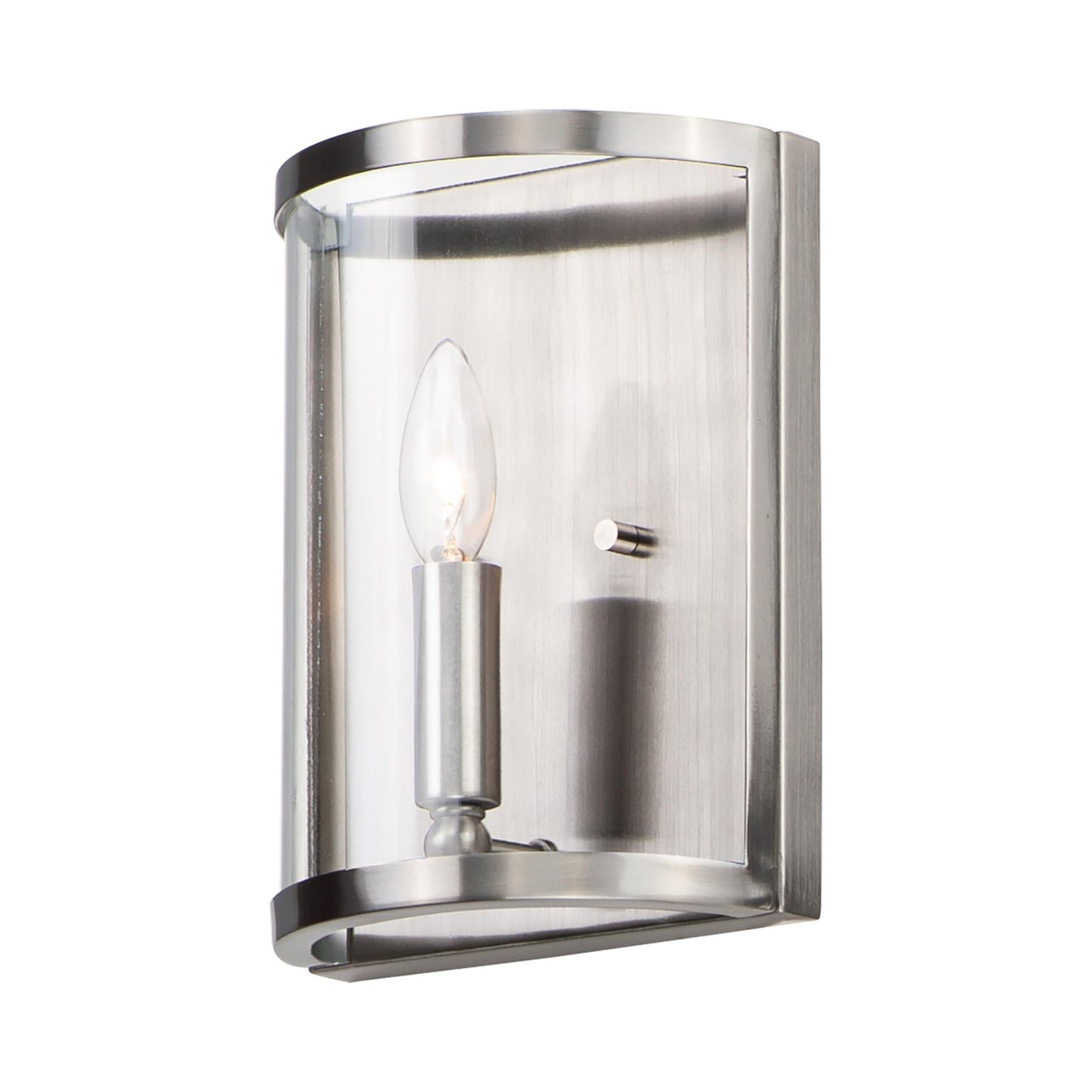 Sentinel Bath Wall Light in Satin Nickel.