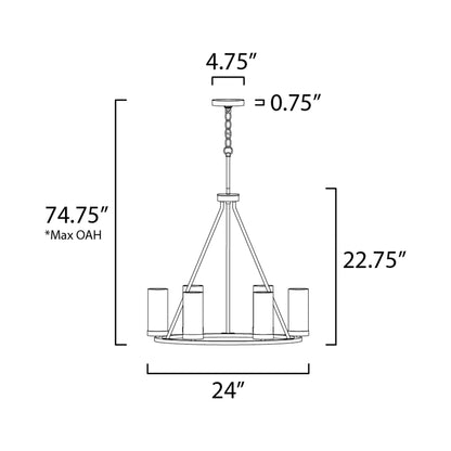 Sentinel Chandelier - line drawing.