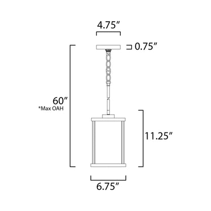 Sentinel Mini Pendant Light - line drawing.
