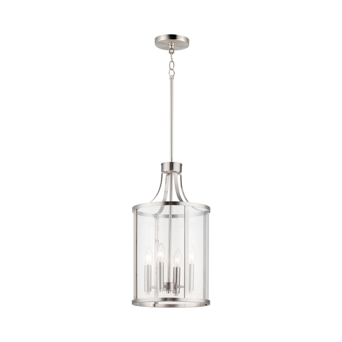 Sentinel Pendant Light in Satin Nickel.