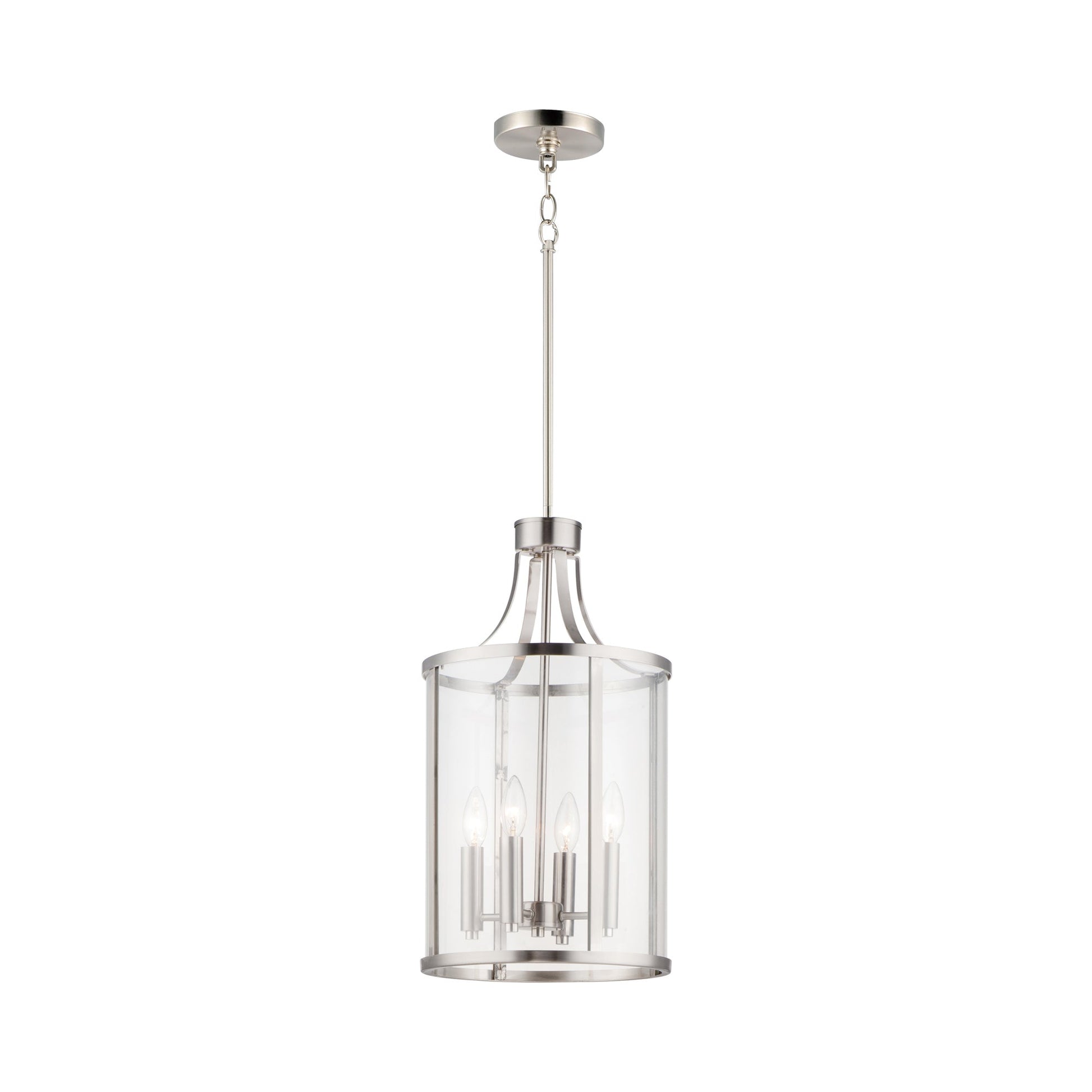 Sentinel Pendant Light in Satin Nickel.