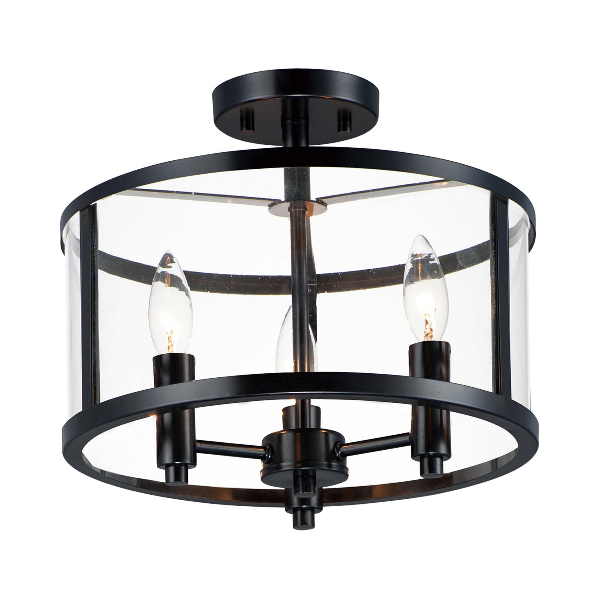 Sentinel Semi Flush Mount Ceiling Light in Black.