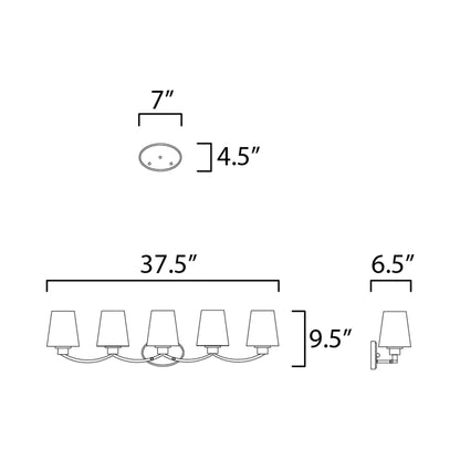 Shelter Bath Vanity Light - line drawing.