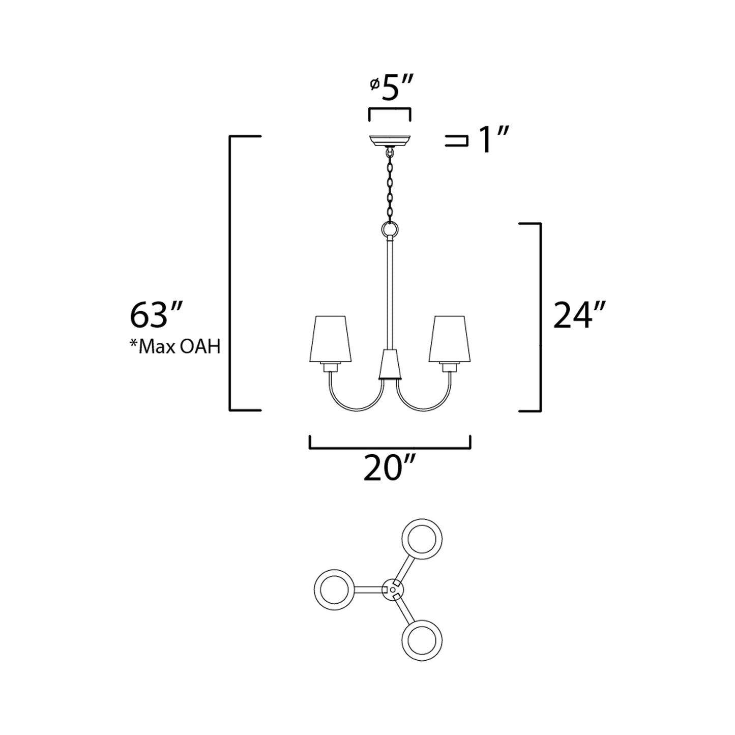 Shelter Chandelier- line drawing.
