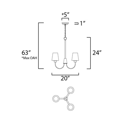 Shelter Chandelier- line drawing.