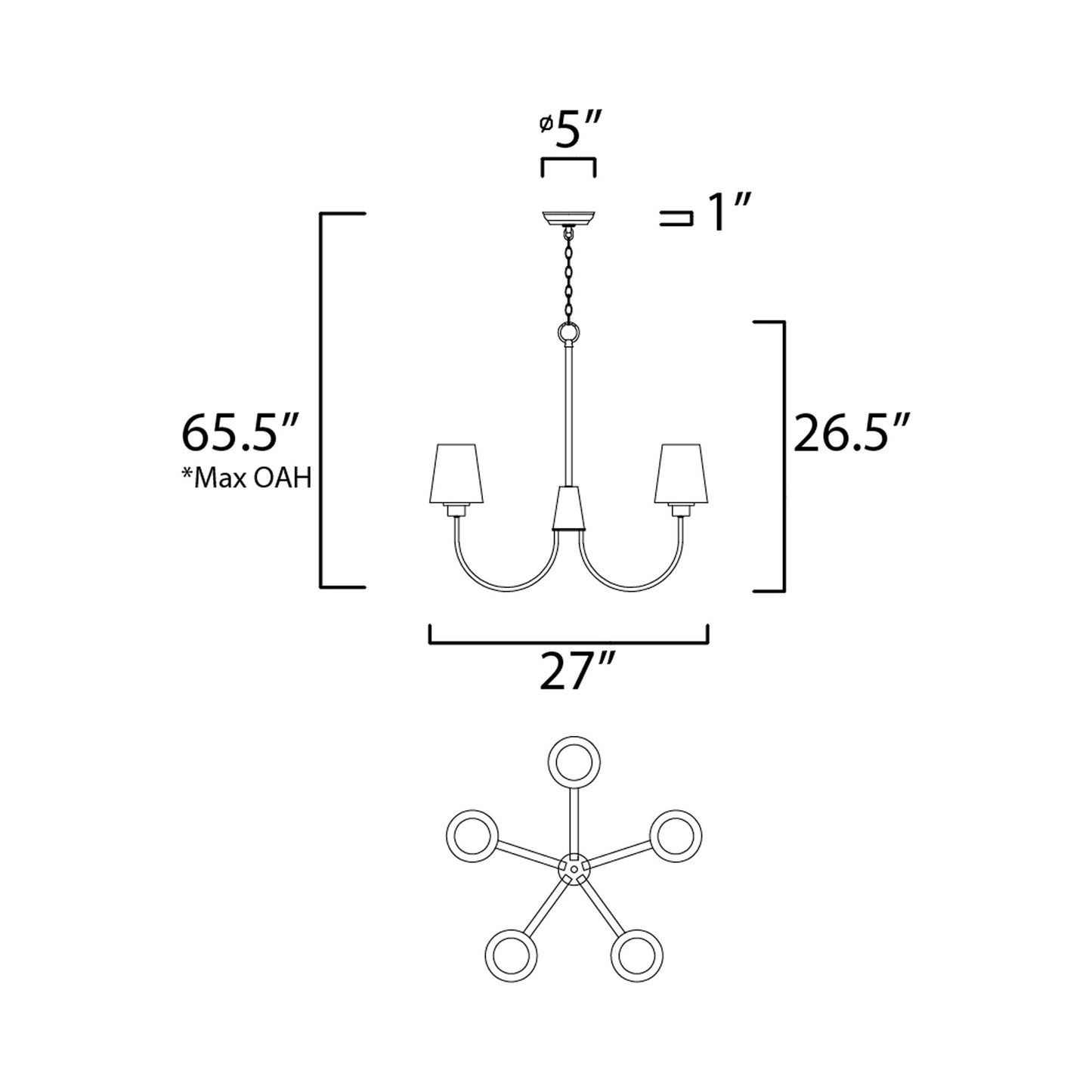 Shelter Chandelier- line drawing.