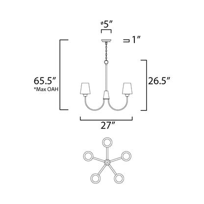 Shelter Chandelier- line drawing.