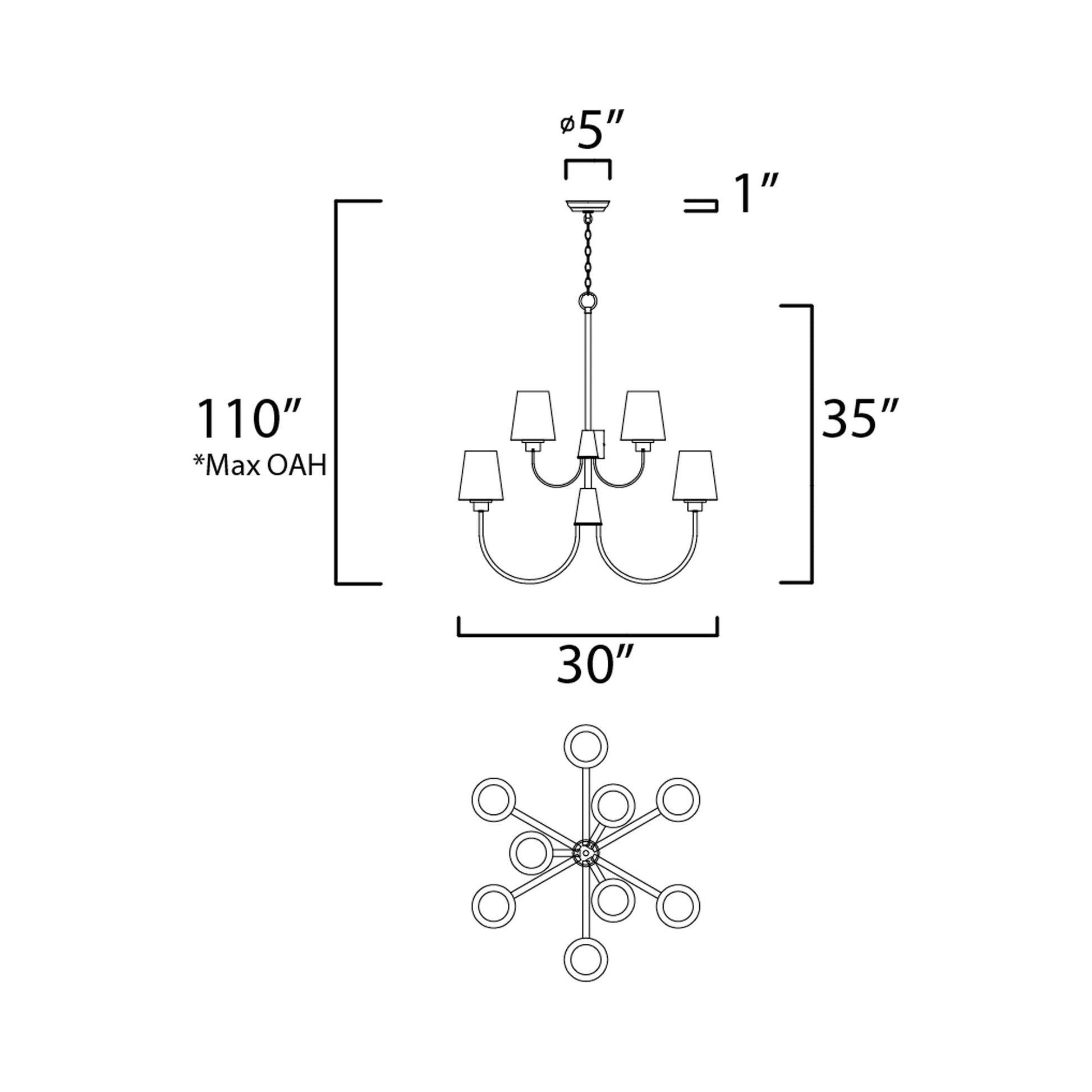 Shelter Chandelier- line drawing.