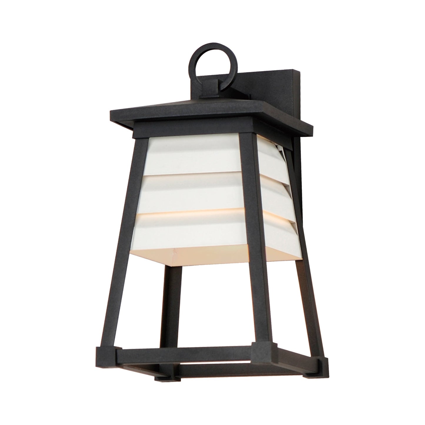 Shutters Outdoor Wall Light in White/Black (14-Inch).