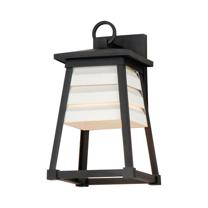 Shutters Outdoor Wall Light in White/Black (14-Inch).