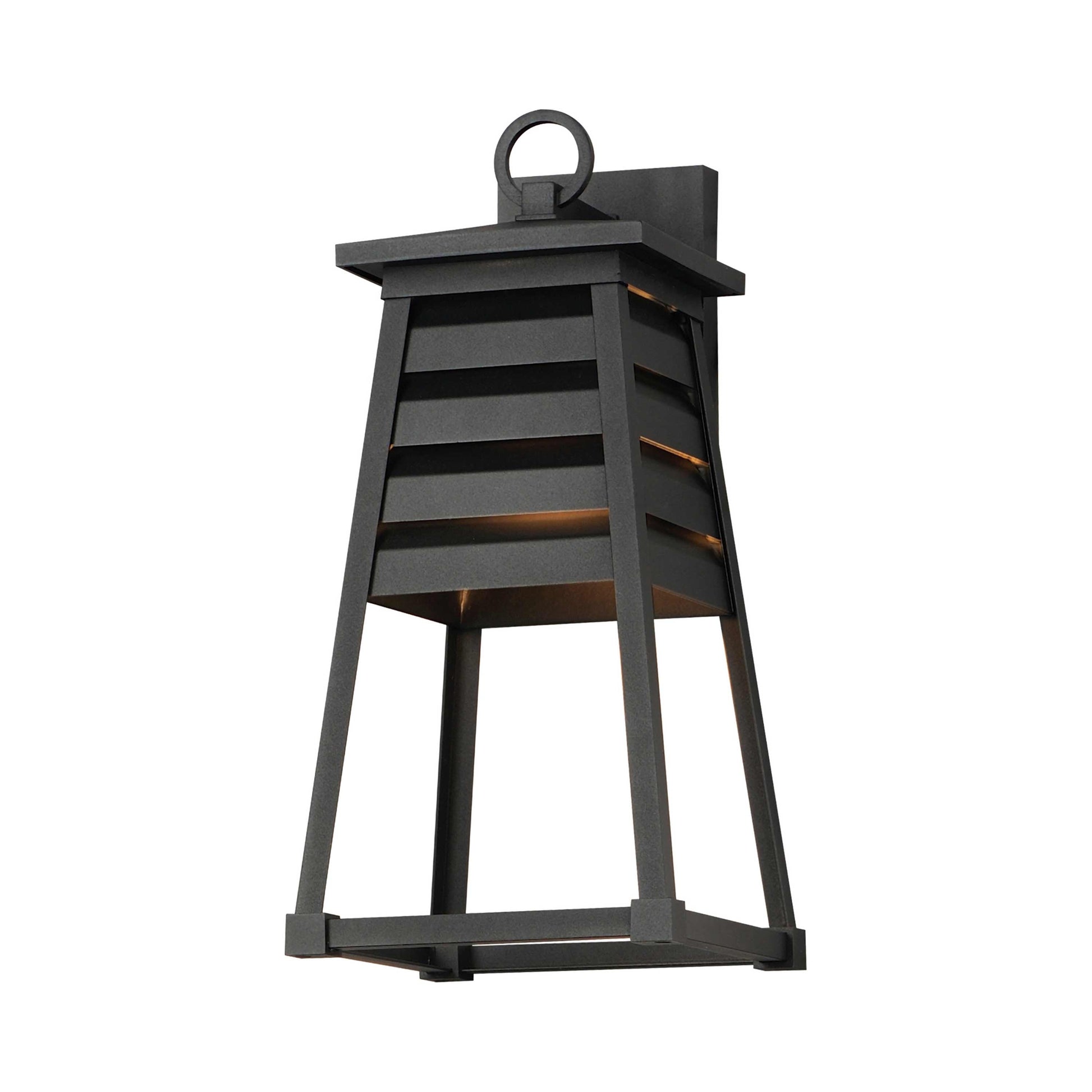 Shutters Outdoor Wall Light in Black (18-Inch).