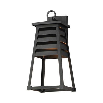 Shutters Outdoor Wall Light in Black (18-Inch).