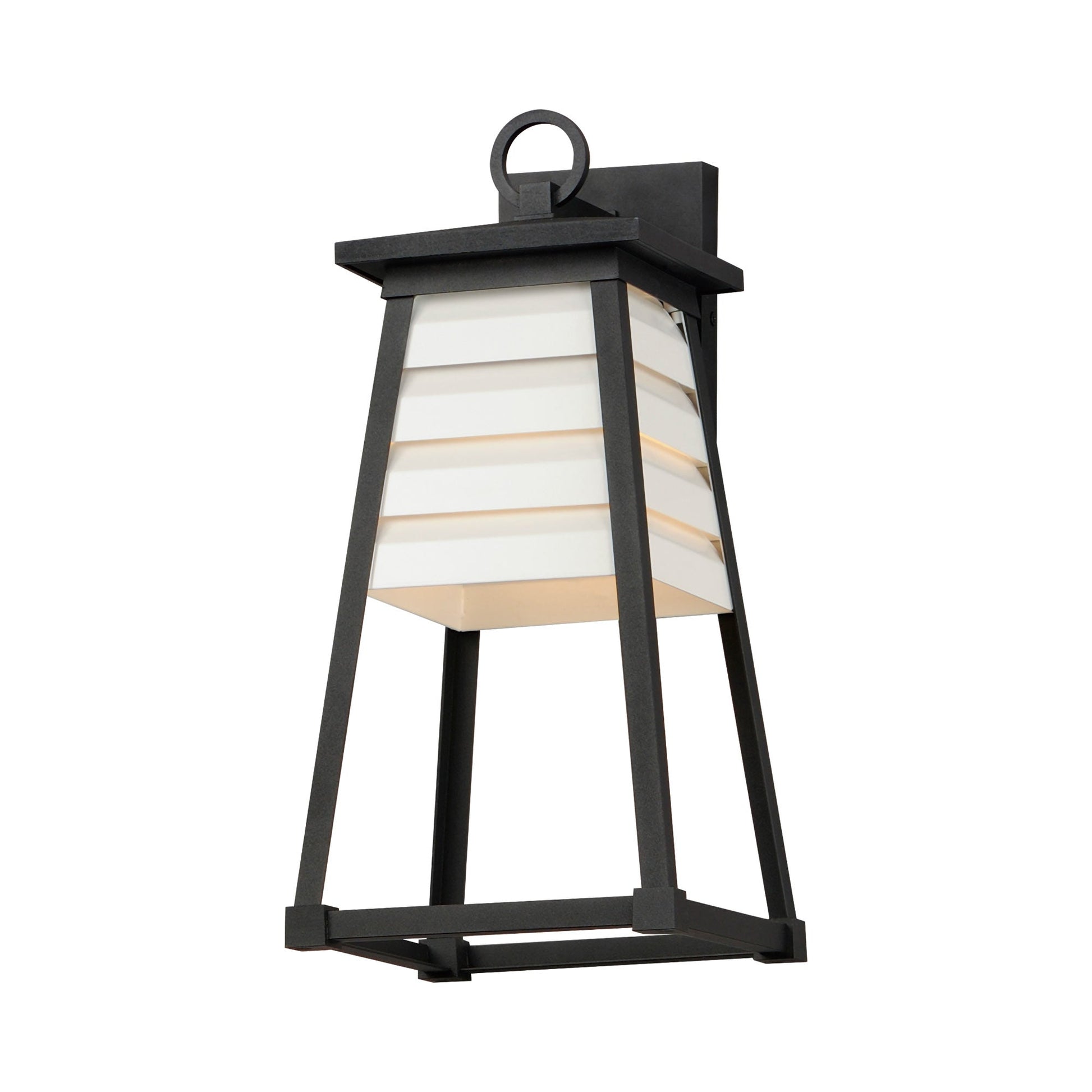 Shutters Outdoor Wall Light in White/Black (18-Inch).