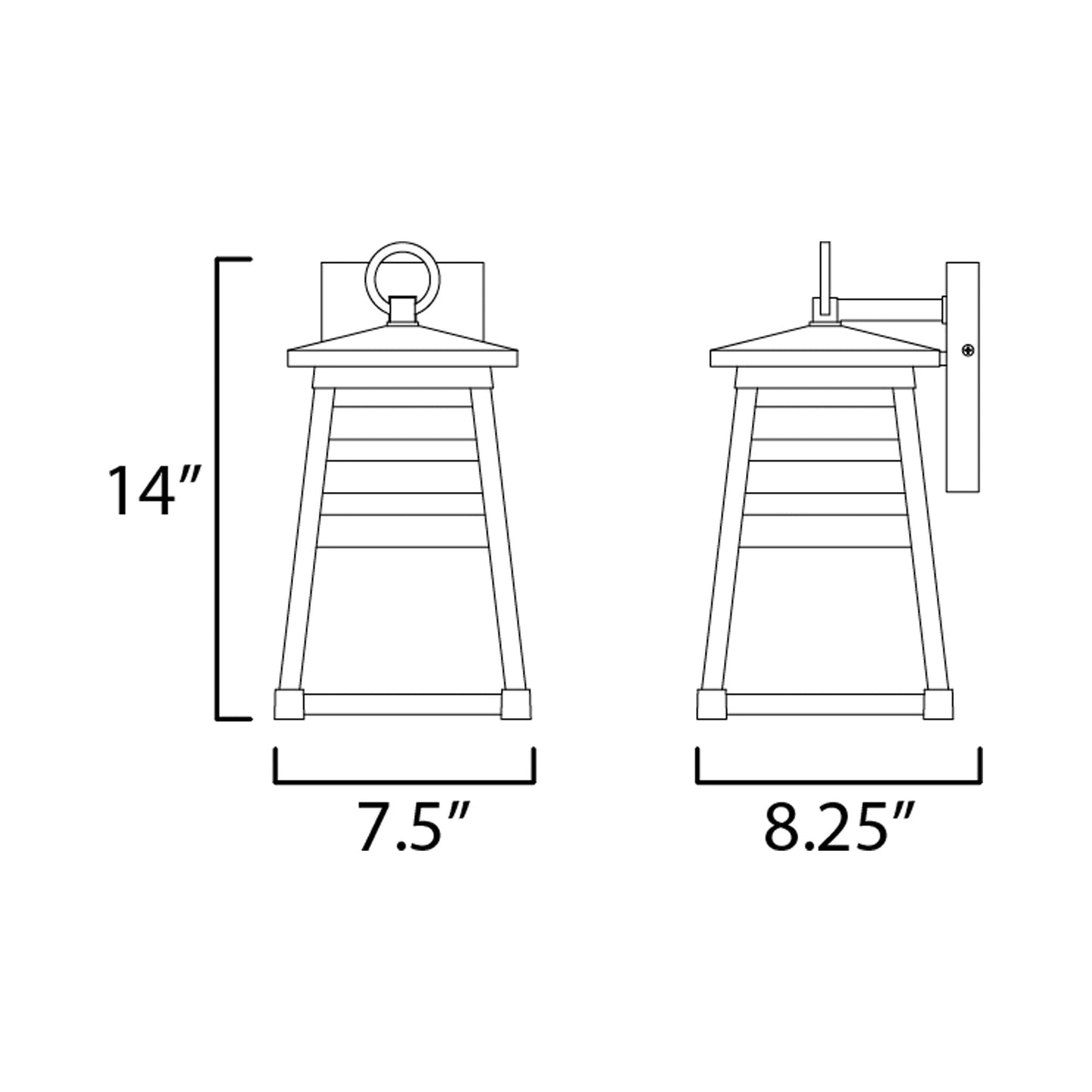 Shutters Outdoor Wall Light - line drawing.