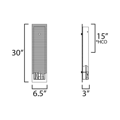 Spectre LED Bath Vanity Light - line drawing.