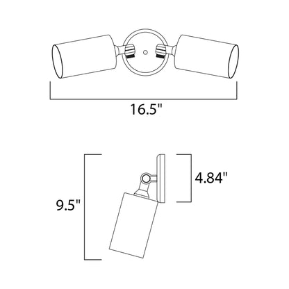 Spots Ceiling / Wall Light - line drawing.
