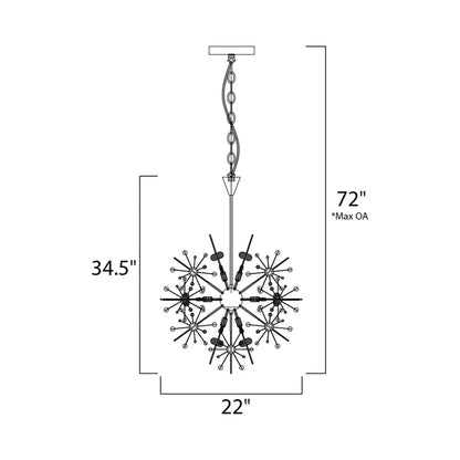 Starfire Chandelier - line drawing.