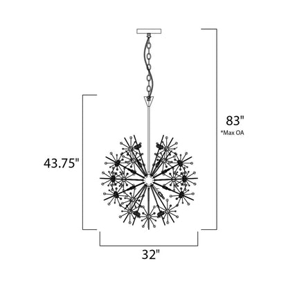 Starfire Chandelier - line drawing.