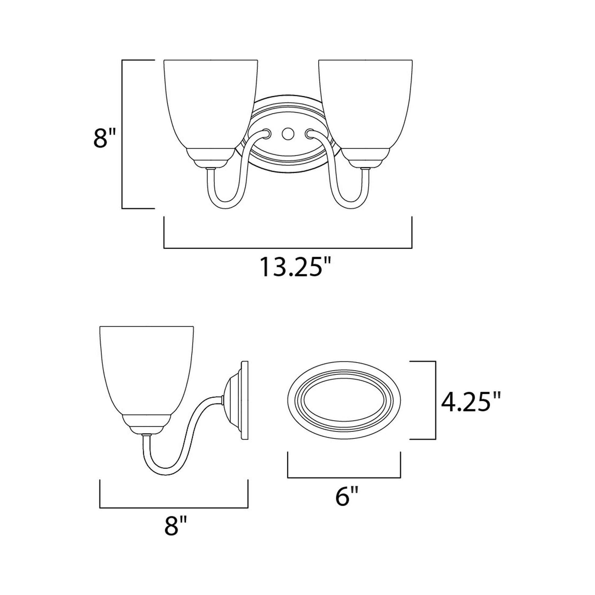 Stefan Bath Vanity Light - line drawing.