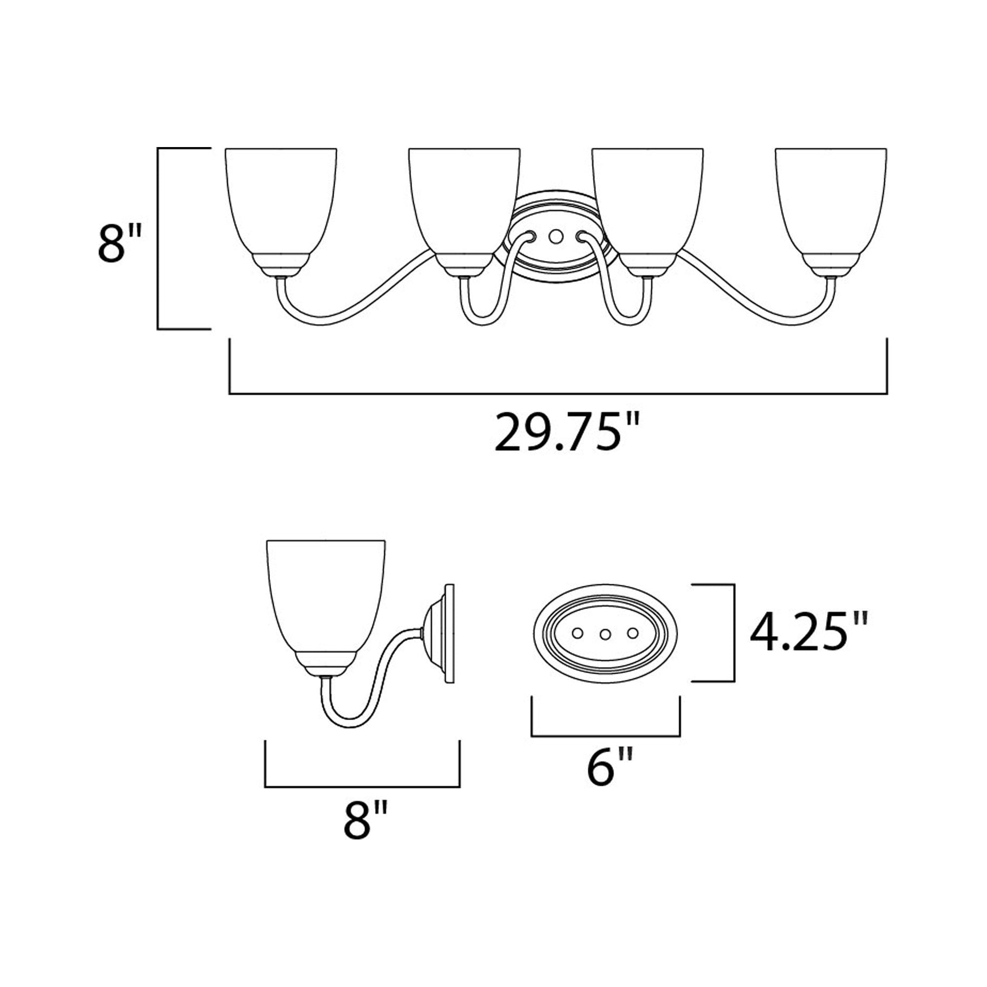 Stefan Bath Vanity Light - line drawing.