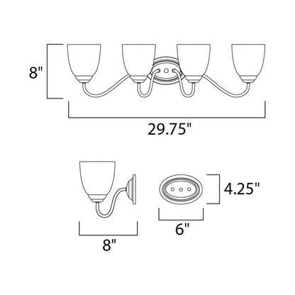 Stefan Bath Vanity Light - line drawing.