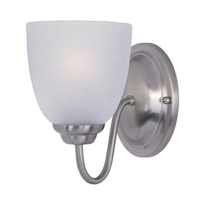 Stefan Bath Wall Light in Satin Nickel.