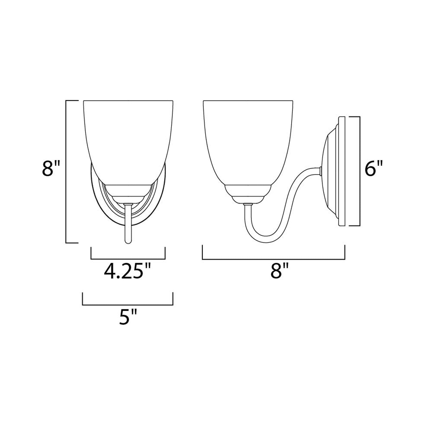 Stefan Bath Wall Light - line drawing.